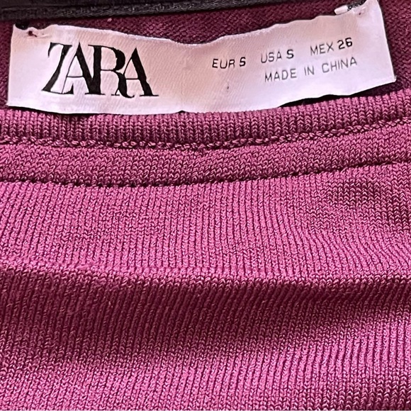 Zara Combination Knit Mini Dress  Maroon/Purple NWOT - Picture 8 of 8